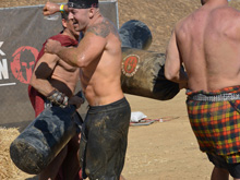 Spartans giving runners the beatdown before the finish!