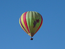 Hot air balloon view from our backyard.