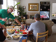 Dave getting his energy up for the game...