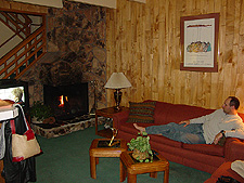 Dave enjoys the fire.