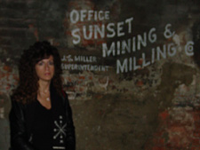 Heidi in the Ghost Town exhibit.