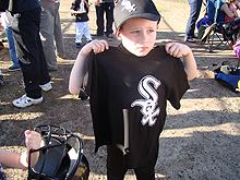 Hunter's White Sox shirt