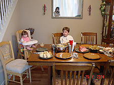 Jordan and Tyler are ready for dinner.