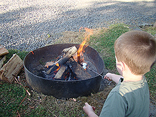 Hunter roasting marshmellows