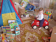 Hunter on his car.