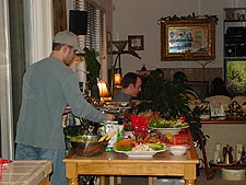 Peter getting his food.