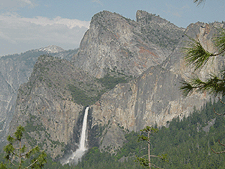 Cathedral Rocks over Bridal Veil Falls