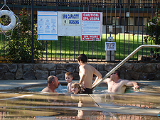 Testing out the hot tub