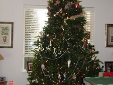 Starting to decorate the big tree.