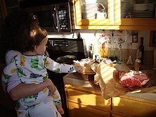 Ryder can't believe the size of the prime rib!