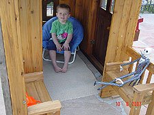 We had a leftover piece of Berber to make Hunter comfy inside