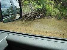 Driving through the creek