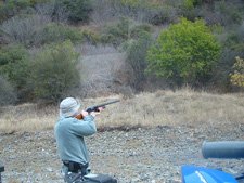 Dave shooting the shotgun