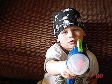 Hunter in the hotel room