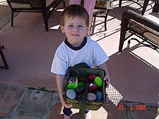 Hunter finds all 33 eggs.