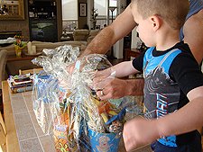 Ready to open the Easter basket.