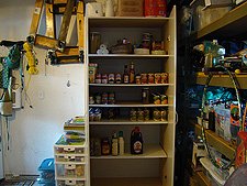 Extra food storage in garage.