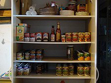 Extra food storage in garage.