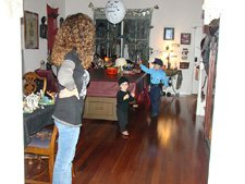 Heidi & the boys after trick-or-treating