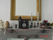 Top of liquor cabinet.