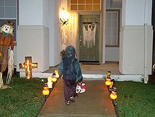 Hunter trick-or-treating.