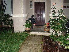 Hunter trick-or-treating.