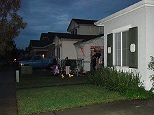 Hunter trick-or-treating.