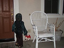 Hunter trick-or-treating.