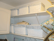New shelves and organizer baskets.