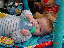 Hunter with his sippy cup.