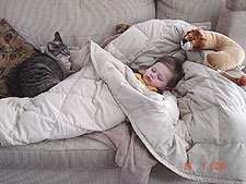 Hunter napping with Lily