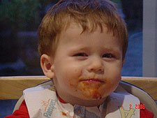 Hunter getting very messy.