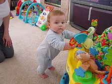 Standing by the saucer.