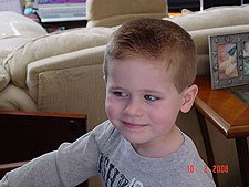 Hunter's cute haircut.