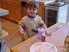 Hunter ready to dig out his skeleton bones.