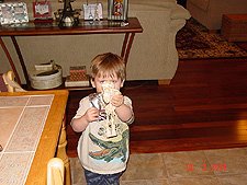 Hunter with his skeleton.