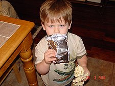 Hunter needs a drink after all that hard work.