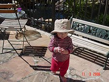 Hunter playing outside.