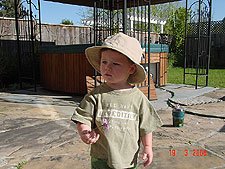 Hunter with his flower