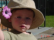 Hunter shows off his flower.