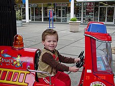 Hunter on a fire truck ride