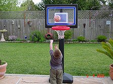 Hunter shooting baskets