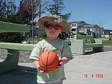 Hunter with his basketball.