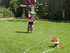 Hunter playing outside.