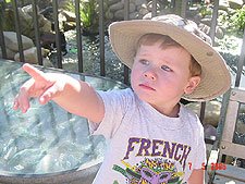 Hunter spots a big bird.