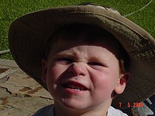 Hunter making a silly face.