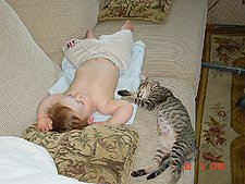 Hunter and baby Allie taking a nap.