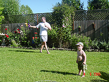 Dave blowing bubbles.