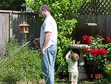 Hunter helping daddy.