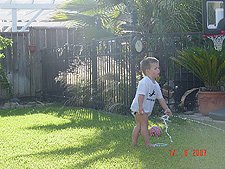 Hunter playing outside
